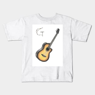 g for guitar alphabet illustration Kids T-Shirt